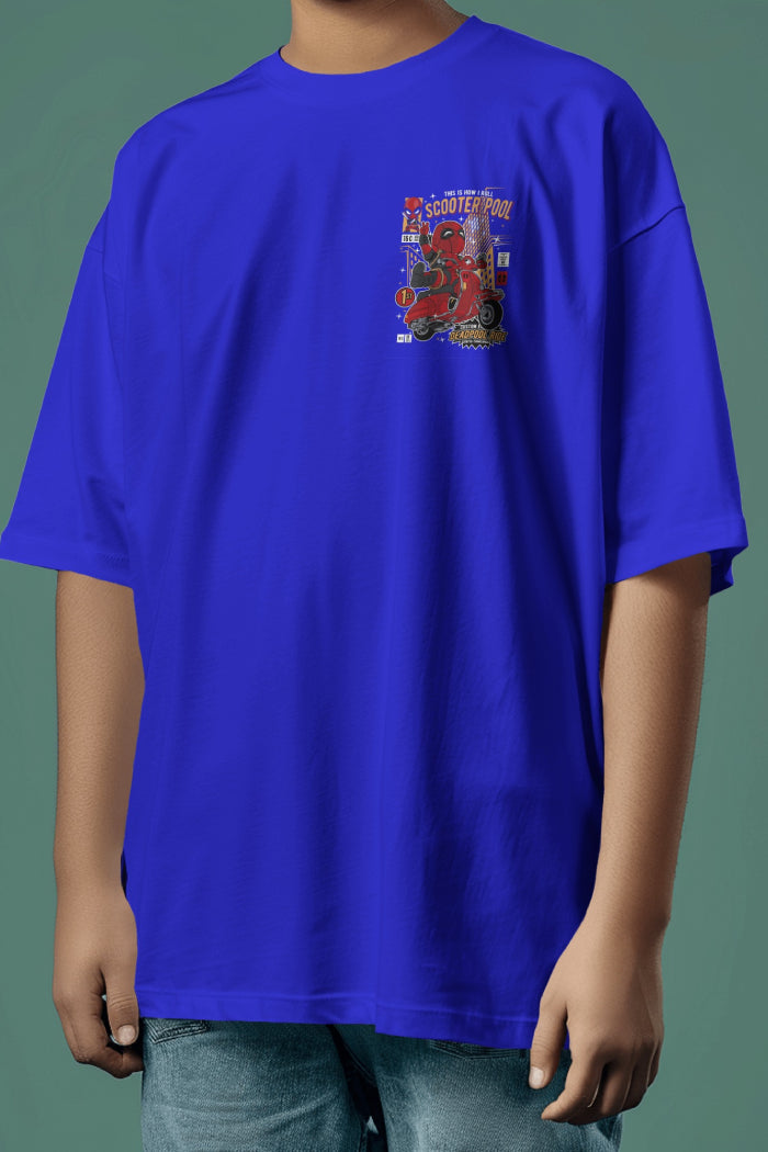 Deadpool Scooter Oversized Printed T-shirt