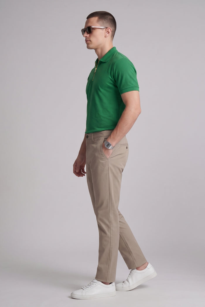 Green Zipper Polo – Sporty Matty