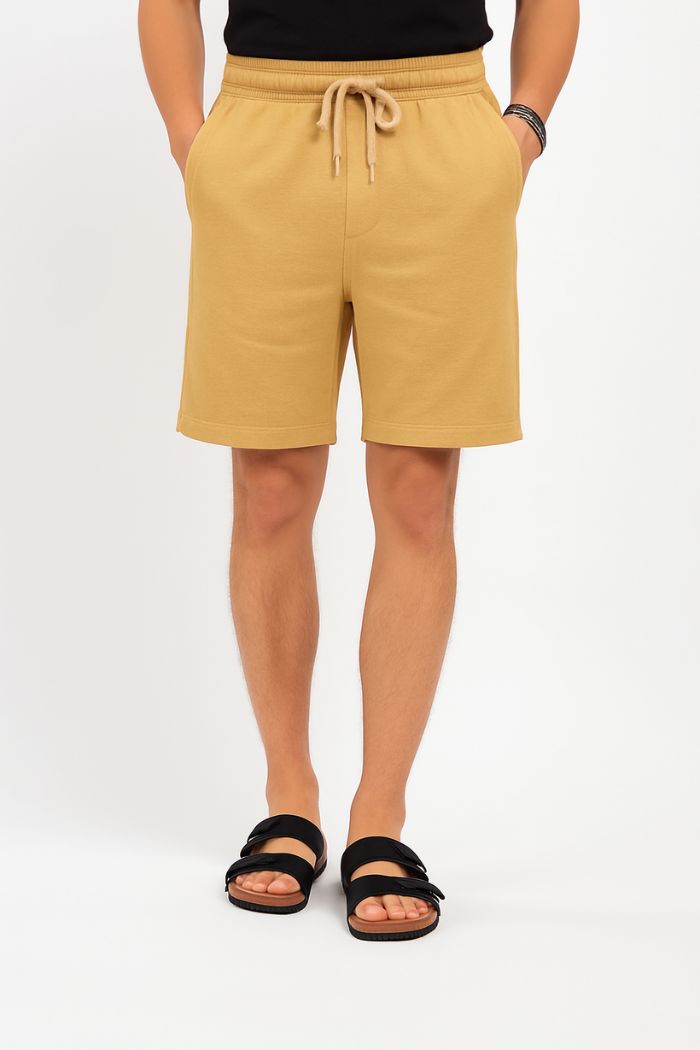 Men’s Beige Cotton Shorts