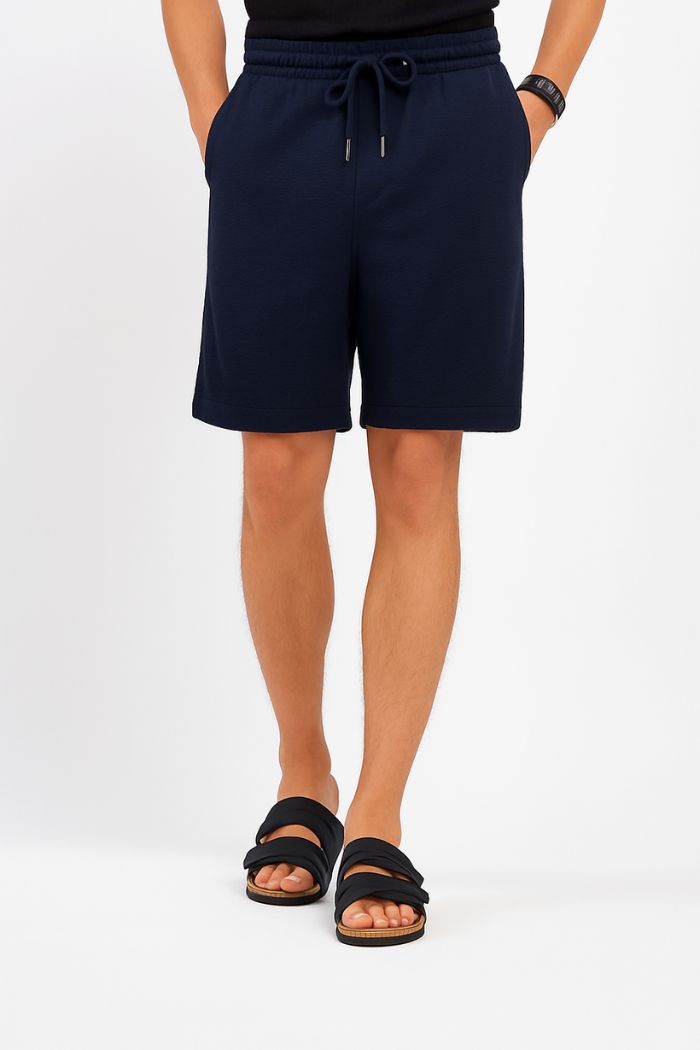 Men’s Navy Blue Cotton Shorts