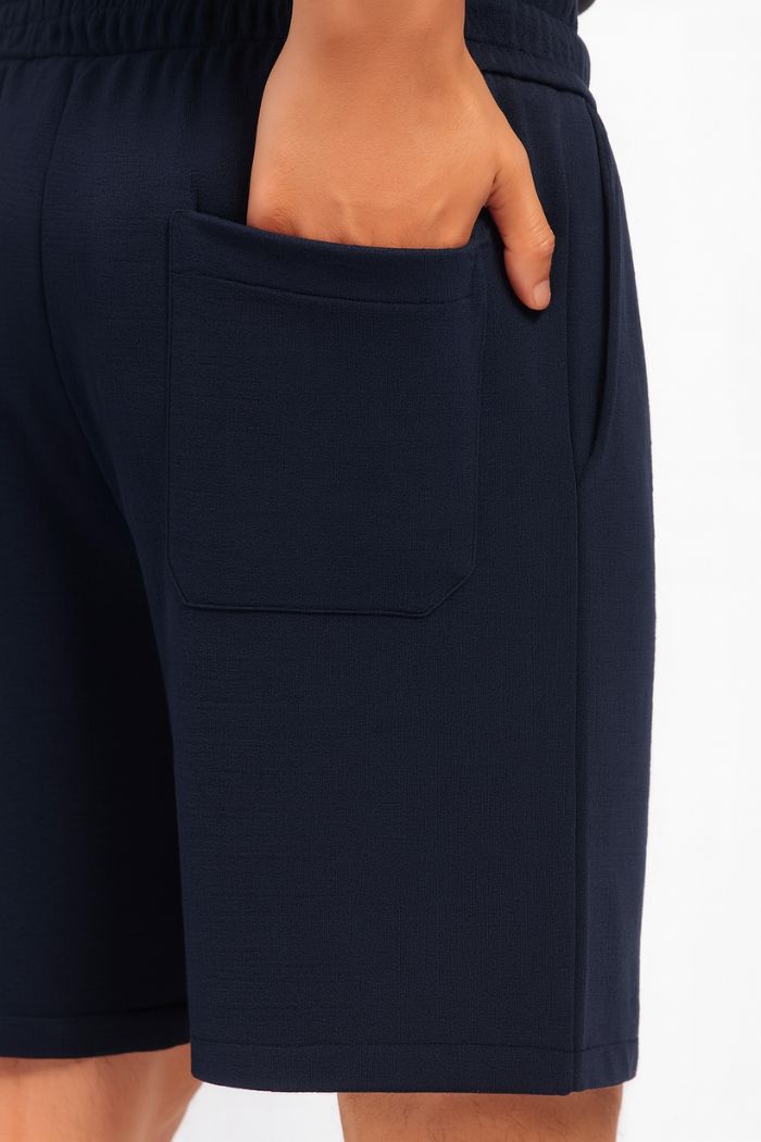 Men’s Navy Blue Cotton Shorts