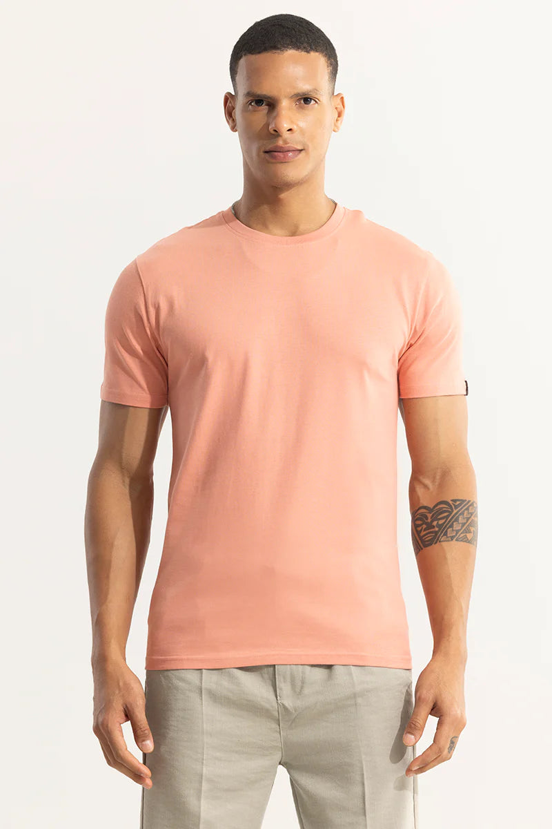 Pink Plain T-Shirts-3