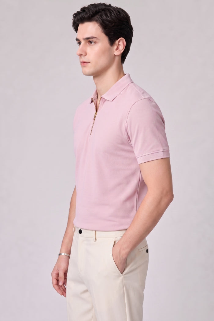 Pink Zipper Polo – Matty Lycra