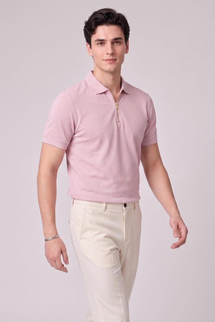 Pink Zipper Polo – Matty Lycra