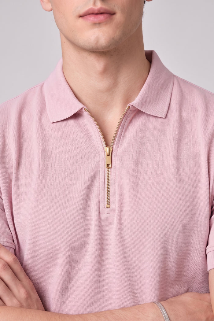 Pink Zipper Polo – Matty Lycra
