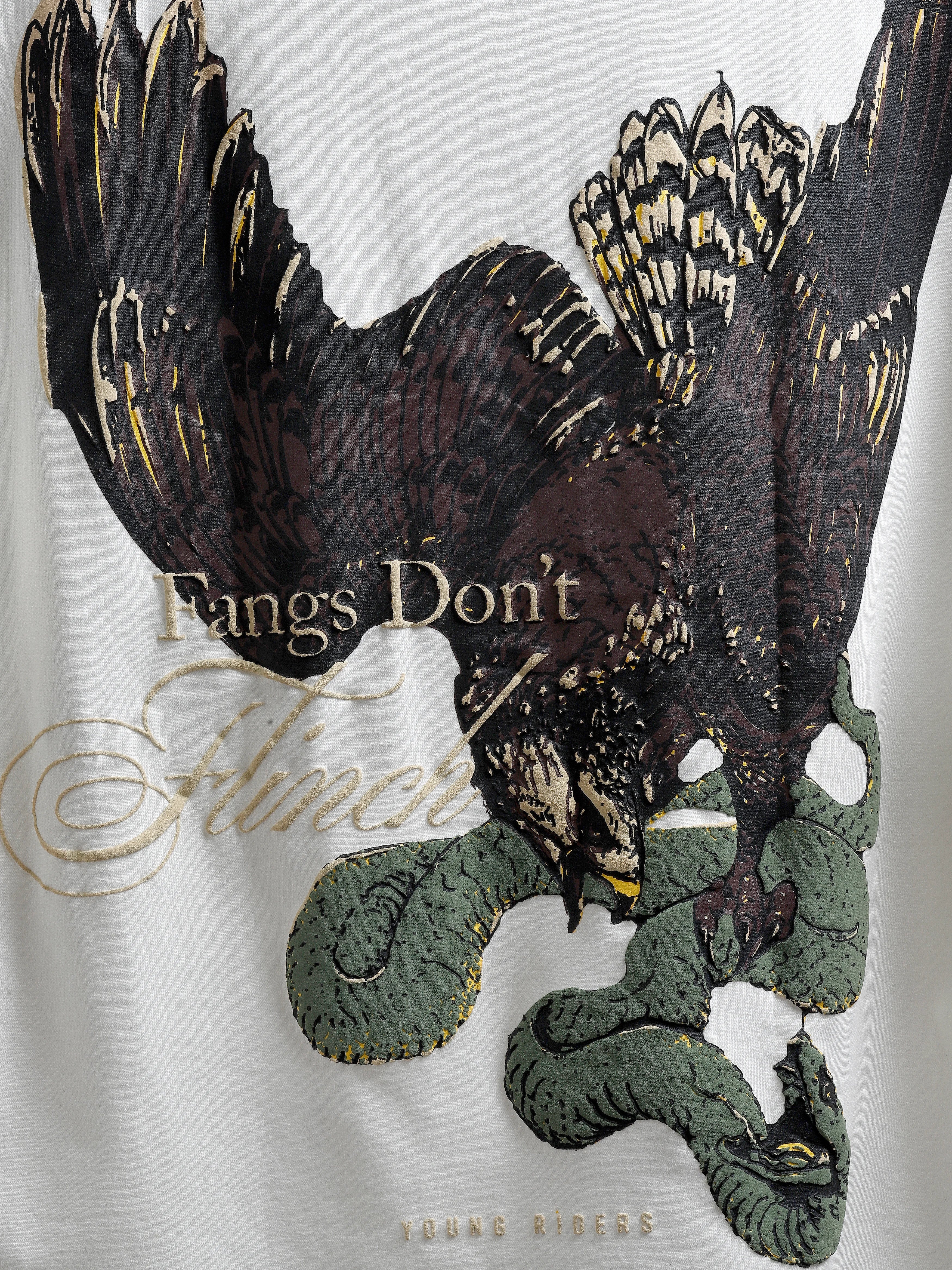 White Fangs Don’t Flinch – Oversized Unisex T Shirt