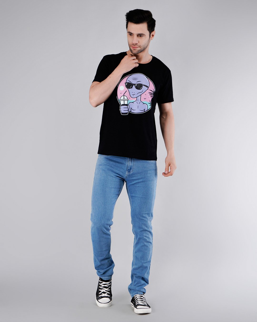 Cool Alien Printed T-shirt