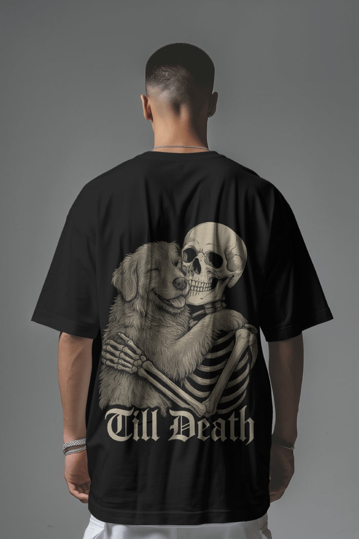 Till Death Oversized Printed  T-shirt
