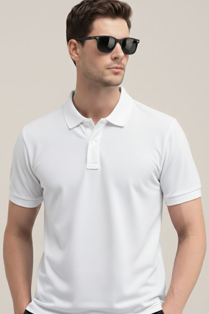 White Polo T-shirt for Men
