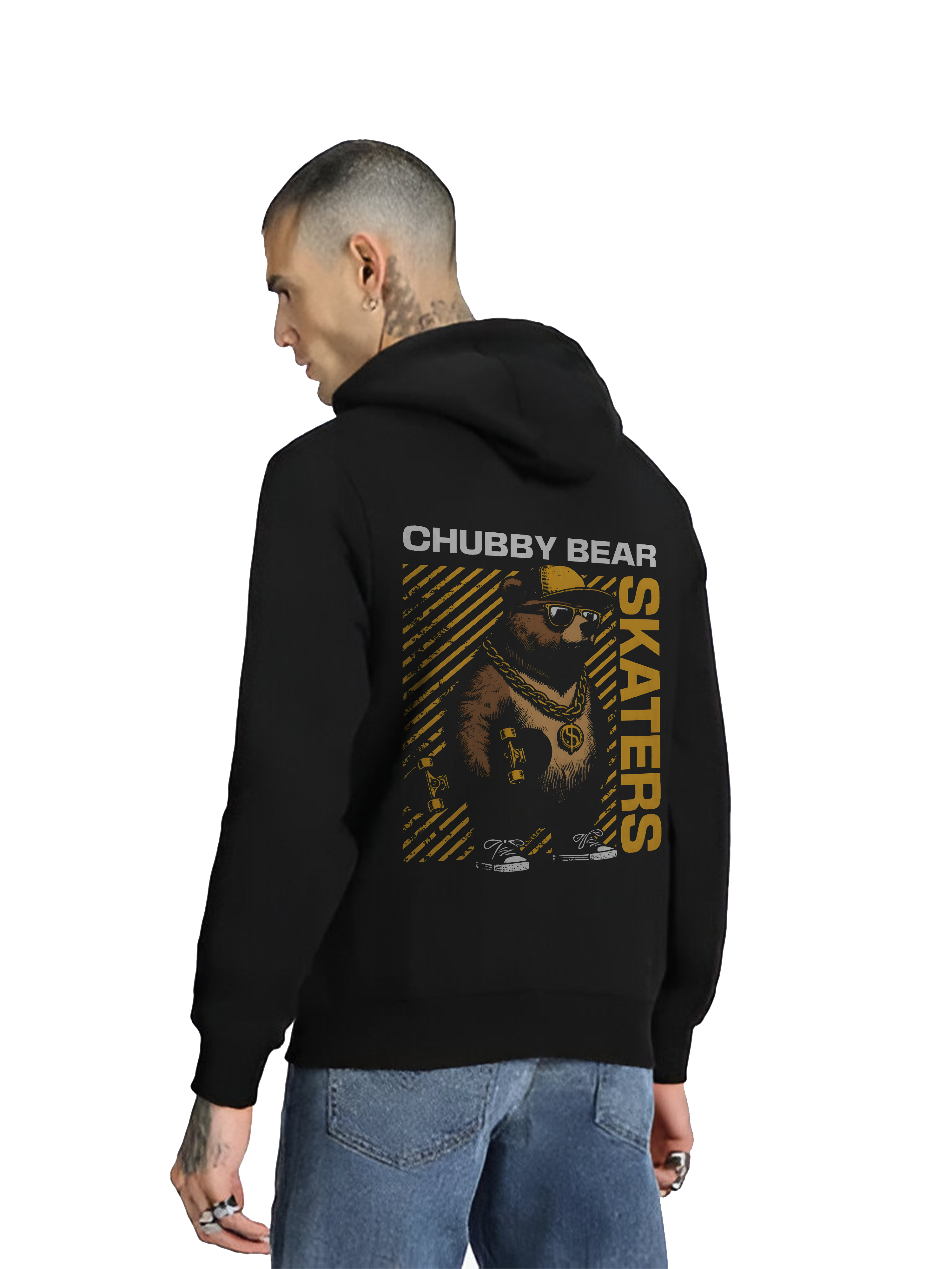 Regular Hoodie - Black Chubby Bear