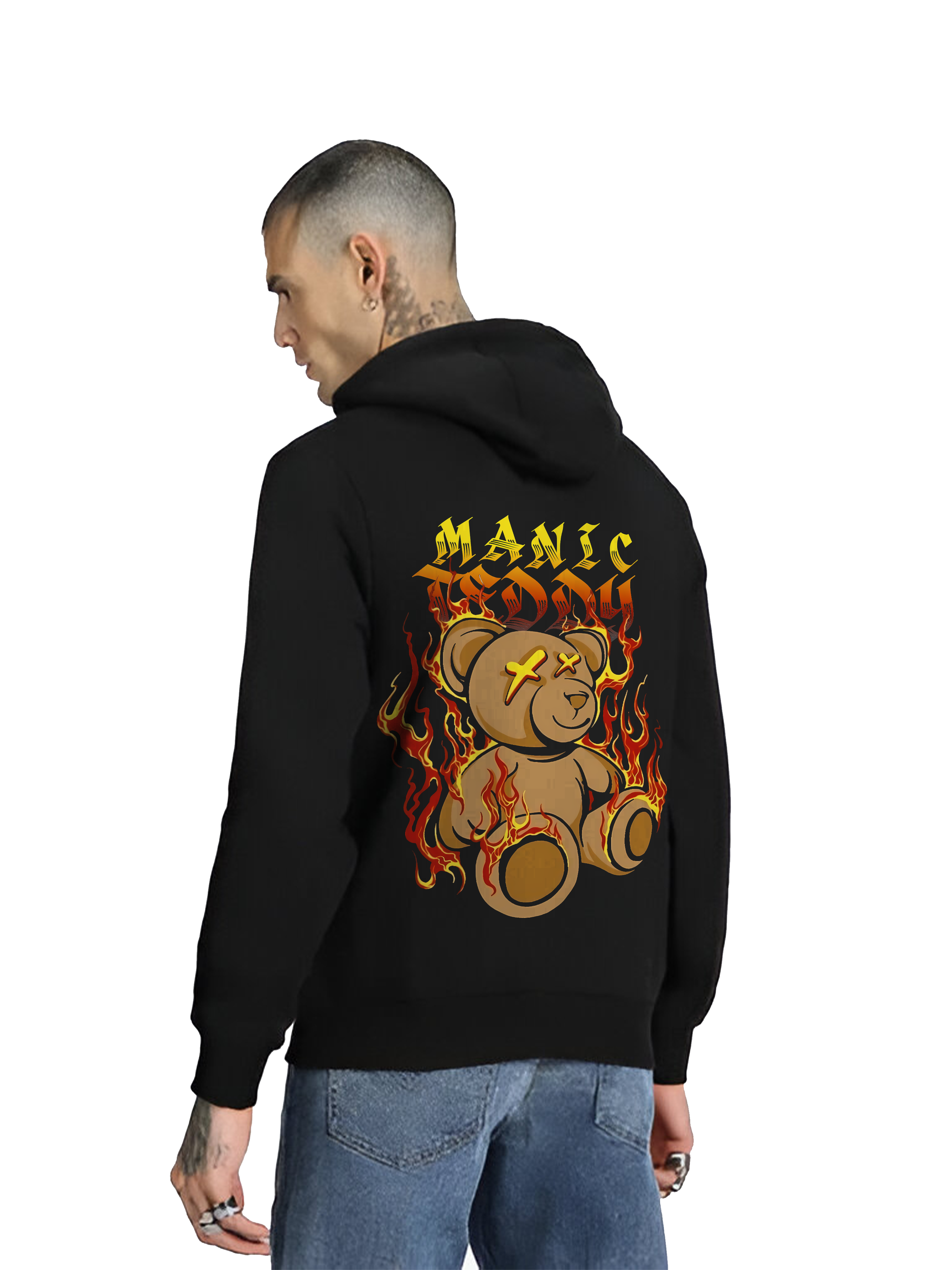 Regular Hoodie - Black Manic Teddy