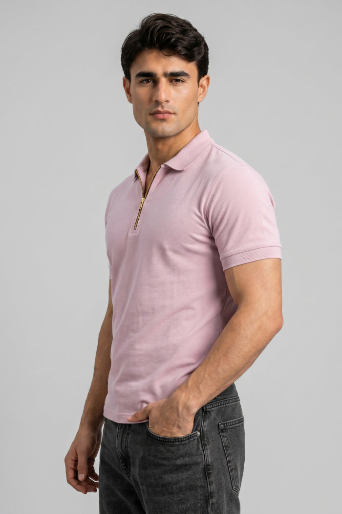 Pink Zipper Polo – Matty Lycra