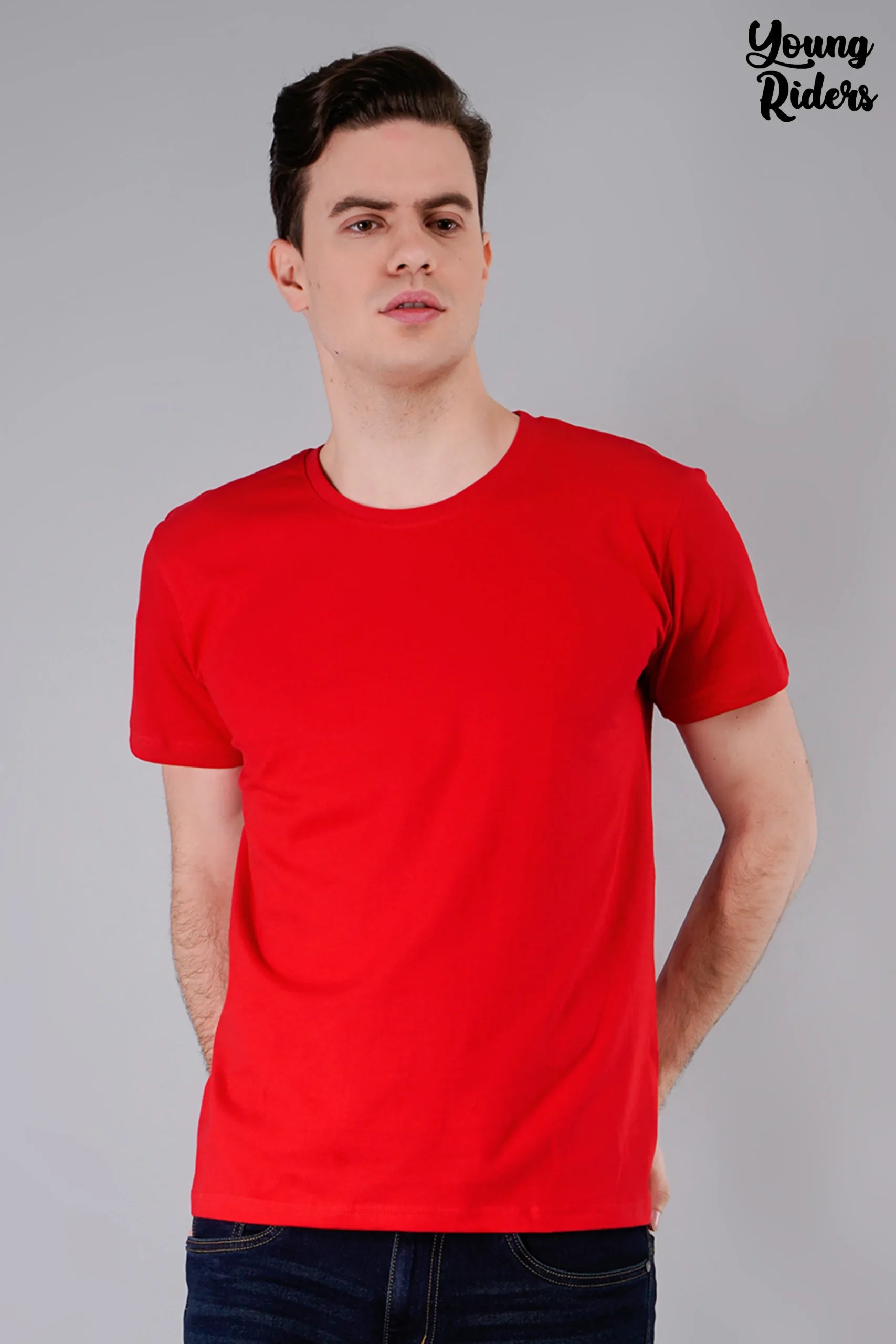 Red Plain T-Shirts-1