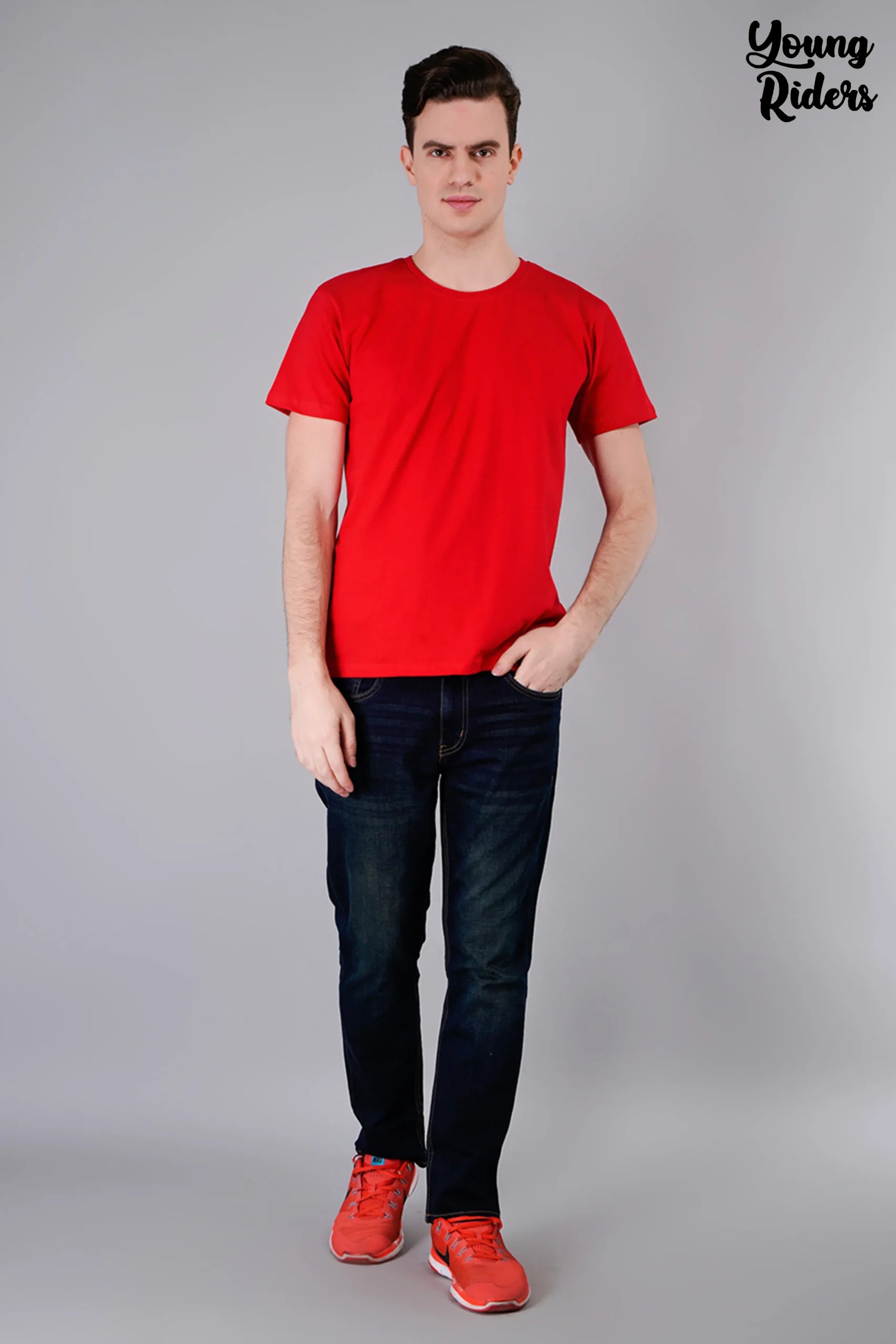 Red Plain T-Shirts-1