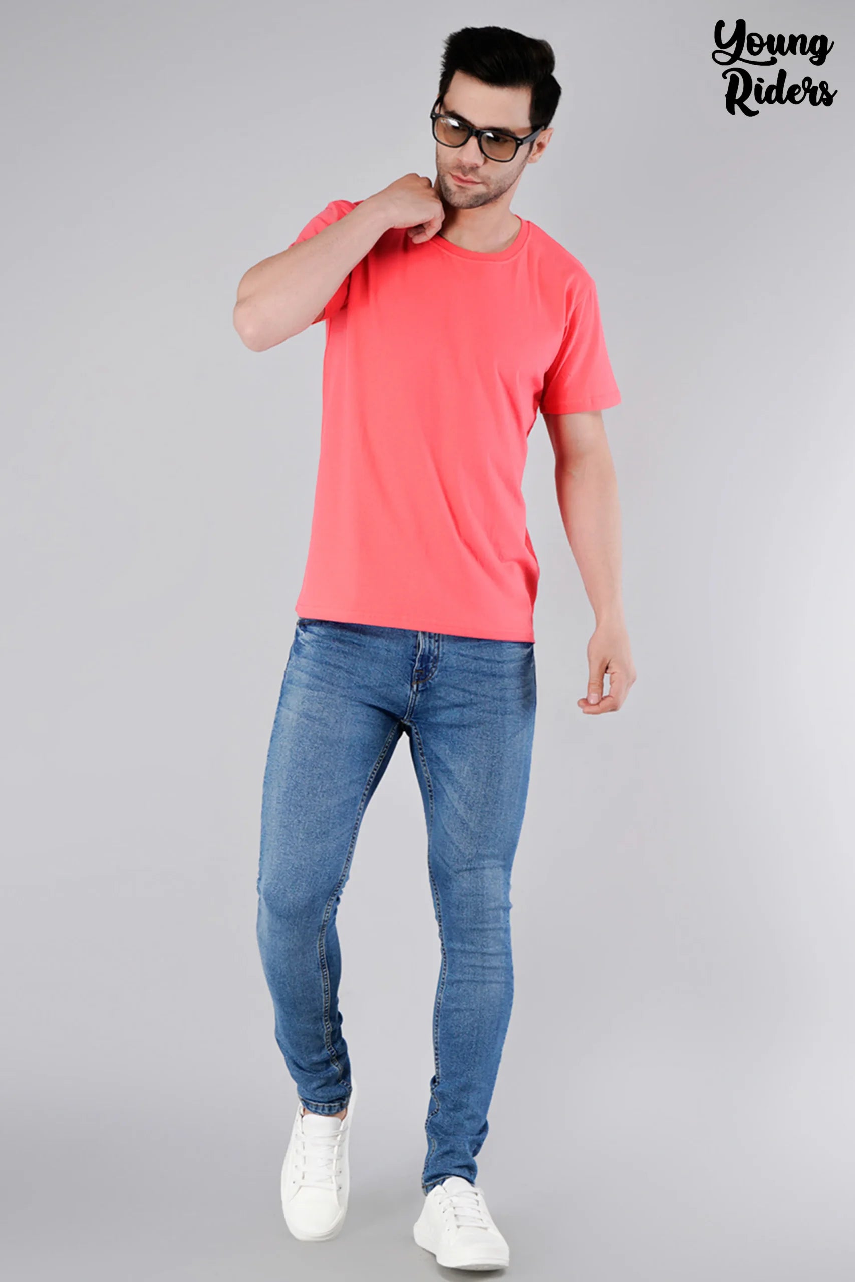 Salmon Pink Plain T-Shirt