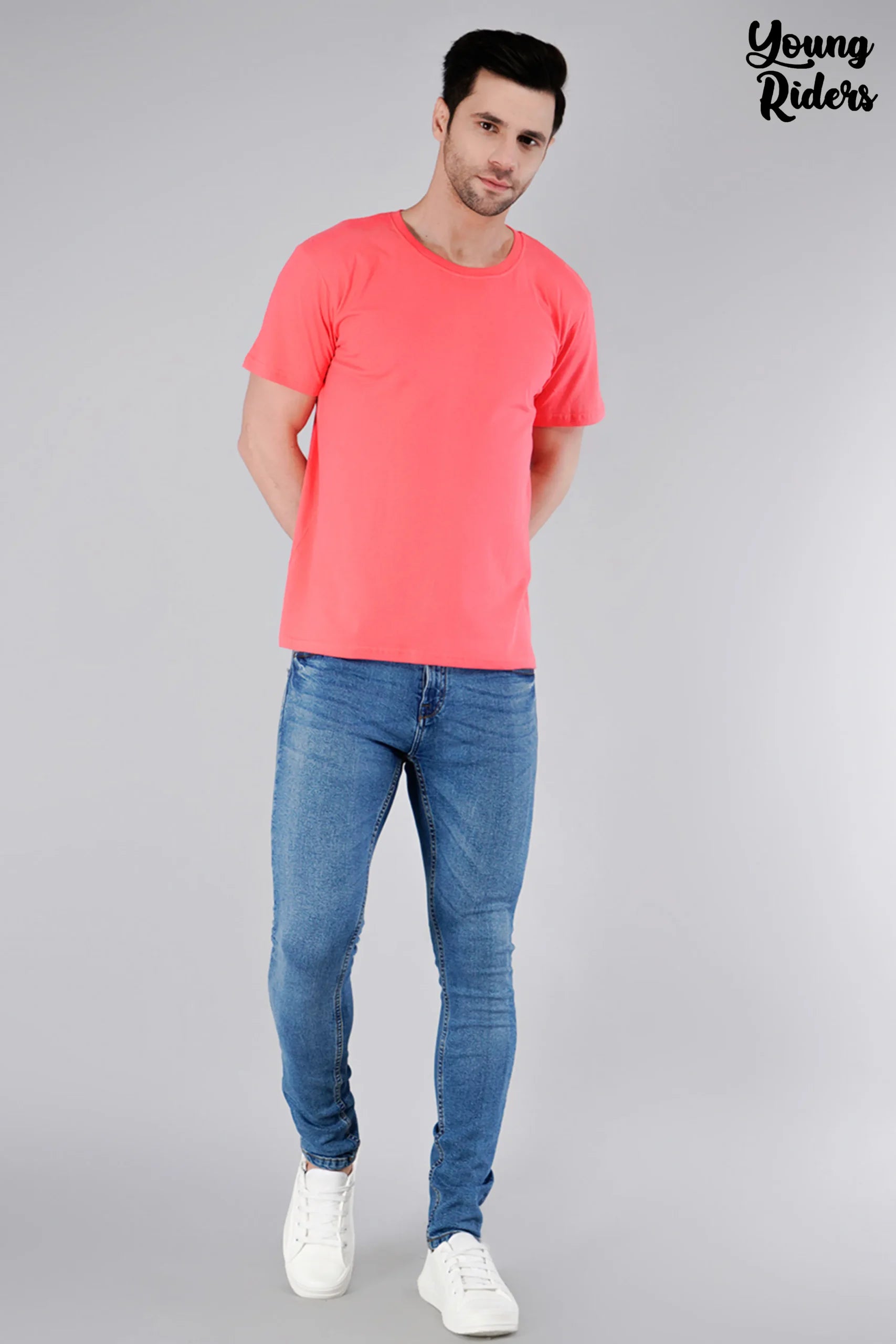 Salmon Pink Plain T-Shirt