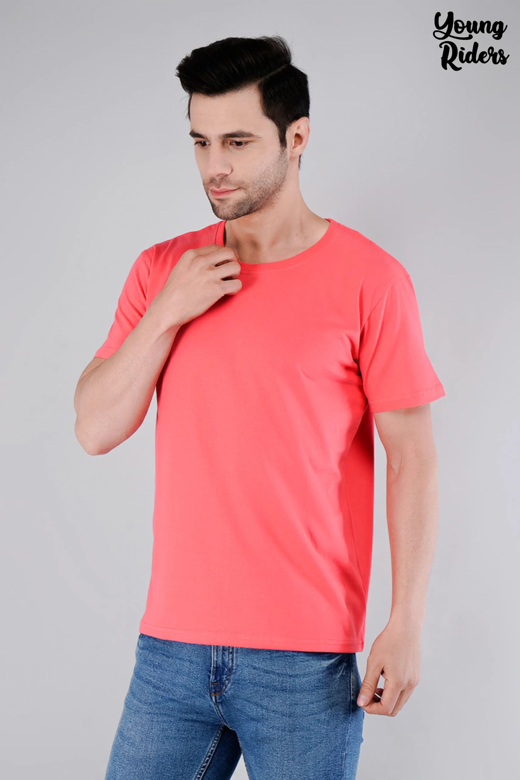 Salmon Pink Plain T-Shirt